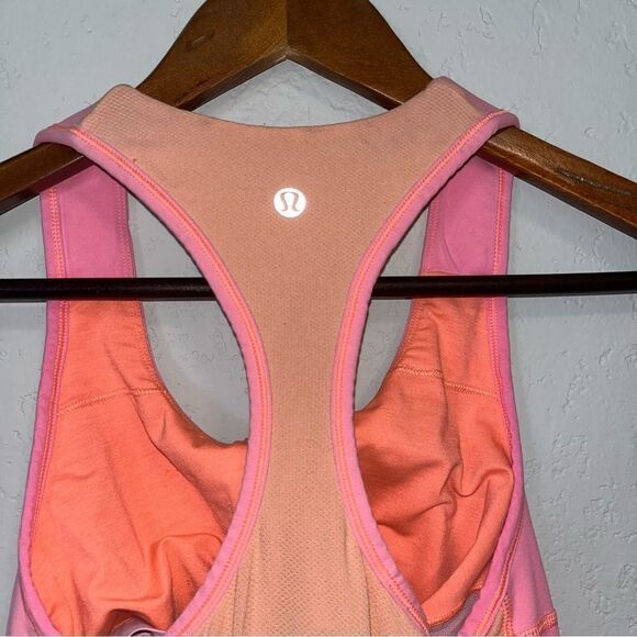 Women's Lululemon Coral Pink Fitted Athletic Tank Top - Picture 4 of 10